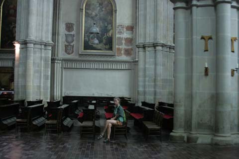 Вена. Minoritenkirche. Здесь висит мозаичная копия  фрески Леонардо да Винчи «Тайная вечеря».