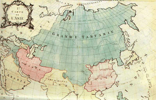 Великая Тартария на карте Азии. 1754 год